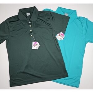 Page & Tuttle Womens Short Sleeve Golf Polo Shirts Size Medium Lot‎ of 2